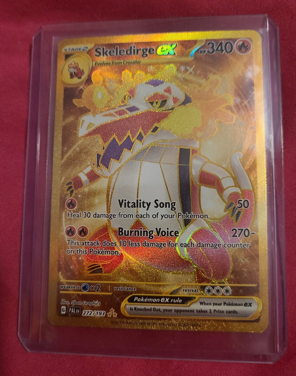 272 193 pokemon card Paldea Evolved GOLD Skeledirge ex 272/193 - Scarlet & Violet 2023 this card is the perfect way to showcase your collection. Skeledirge ex #272/193 - Tudo