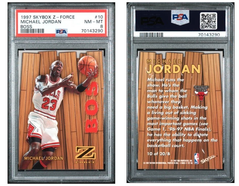 1997 Skybox Z-Force Boss 10 Michael Jordan PSA 8 Chicago