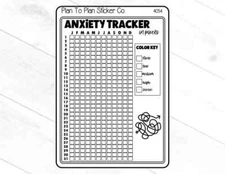 4054~~Anxiety Tracker Planner Stickers.