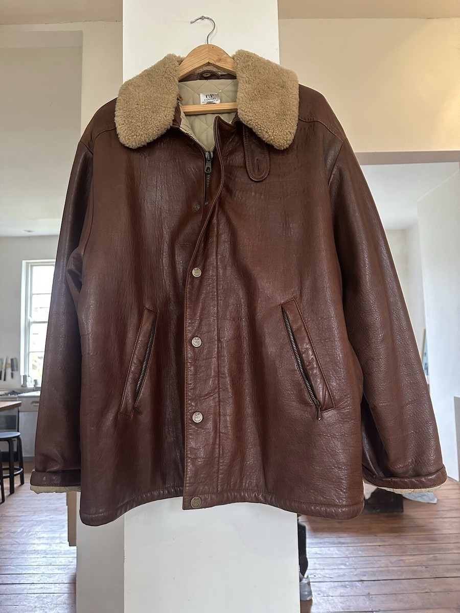 CP Company dark red vintage leather jacket 1992 (flying