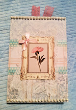 DISTRESSED FLORAL Junk Journal Handmade Album Book Pockets Ephemera 9x6"