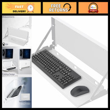 Adjustable White Flip Down 24" Wall Mount Keyboard Tray, Space-Saving Design