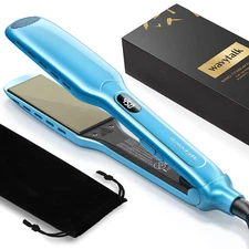 Hair Straightener, 1.7 Inch Wide Titanium Wet to Dry Flat Iron for Hair, Prof...