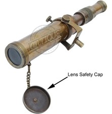 Vintage Style Brass Telescope w/ Wooden Tripod Decorative Home Antique Xmas Gift