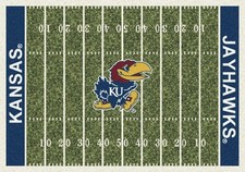 8x11 Milliken Kansas Jayhawks 1120 NCAA Home Field Area Rug - Approx 7'8