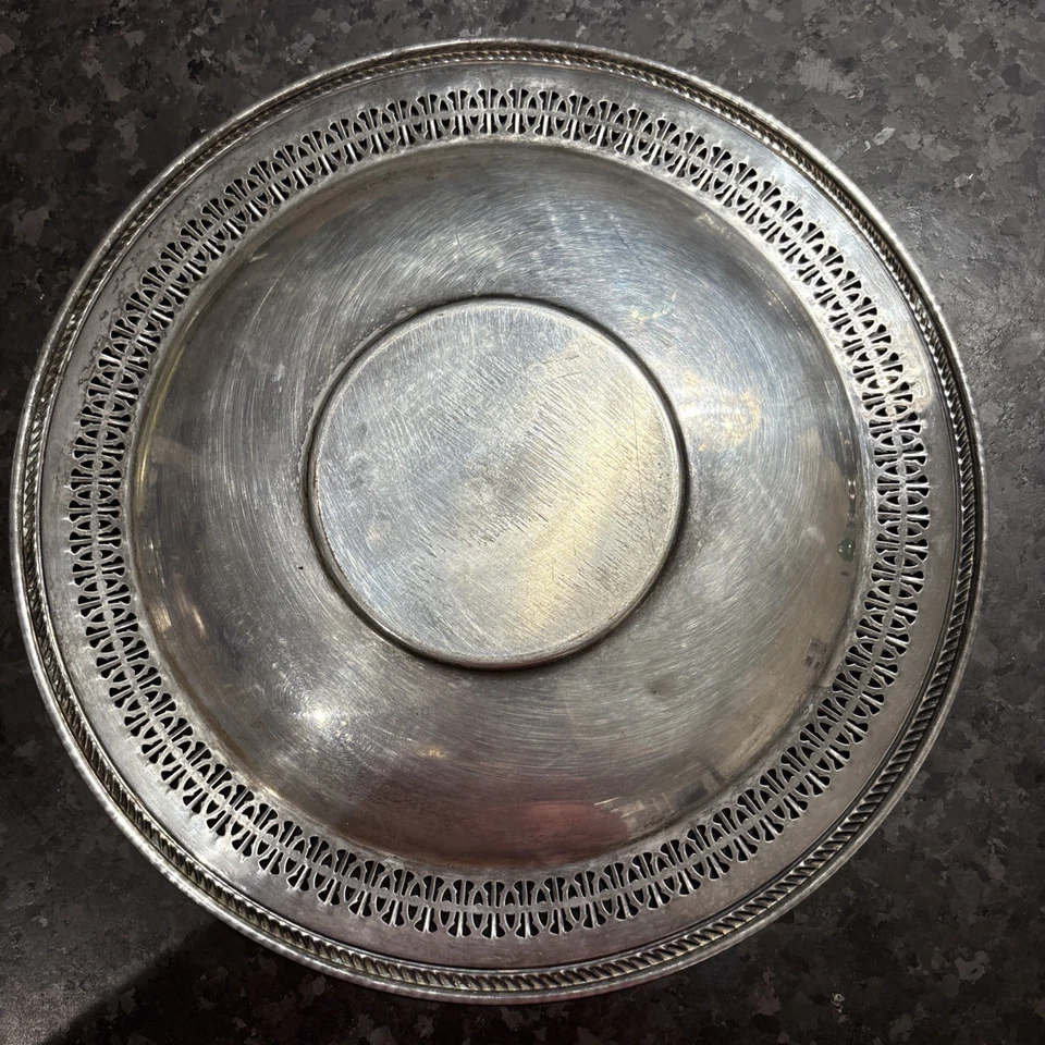 Silver plate William Rogers 821 Pierced Edge Tray 12” - Image 2 of 4