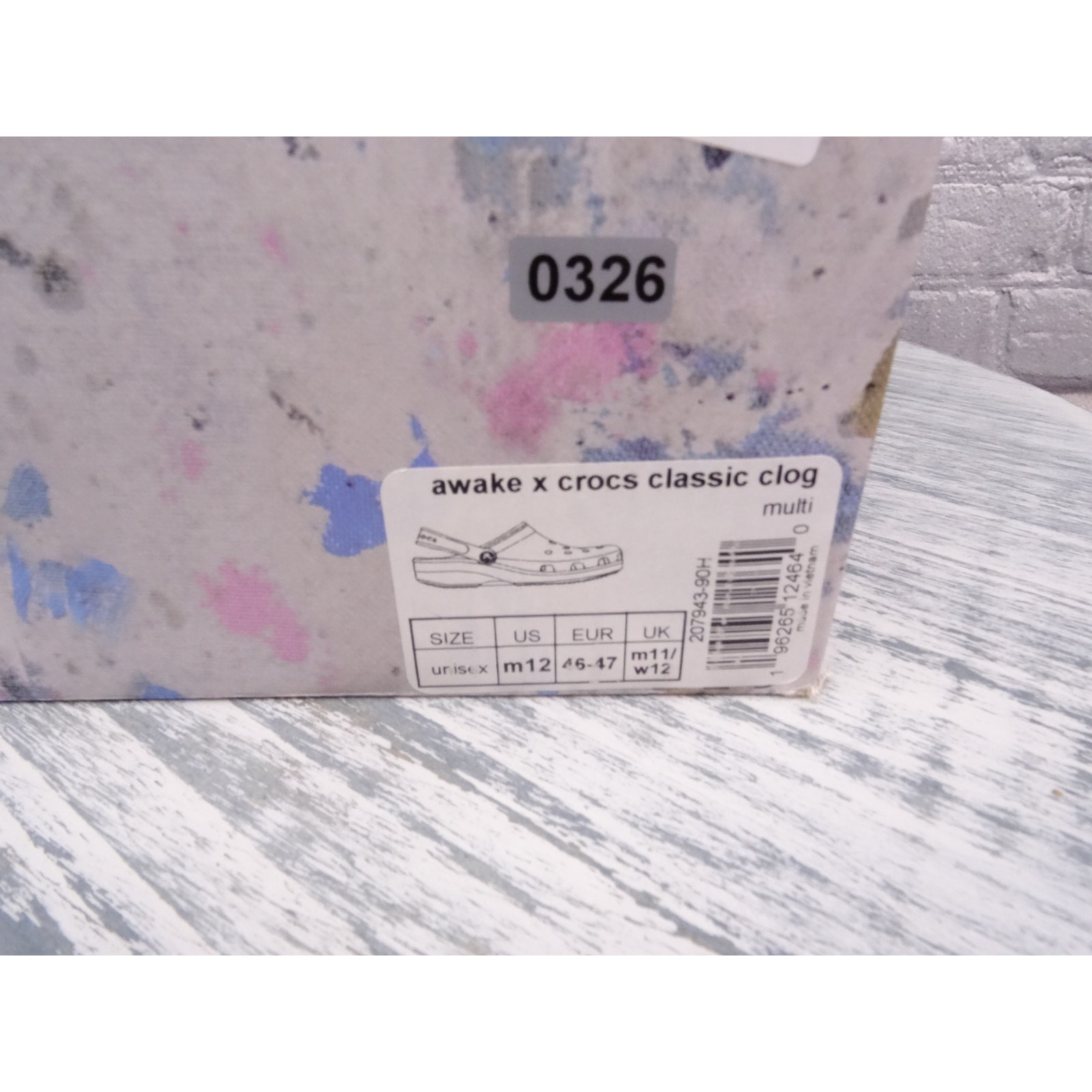 Crocs Awake X NY Classic Paint Drip in OG Box with Ornaments Size 12 Men