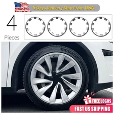 Design for New Model Y Juniper 2025 20 Inch 4Pcs Wheel Hub Rim Protectors Silver