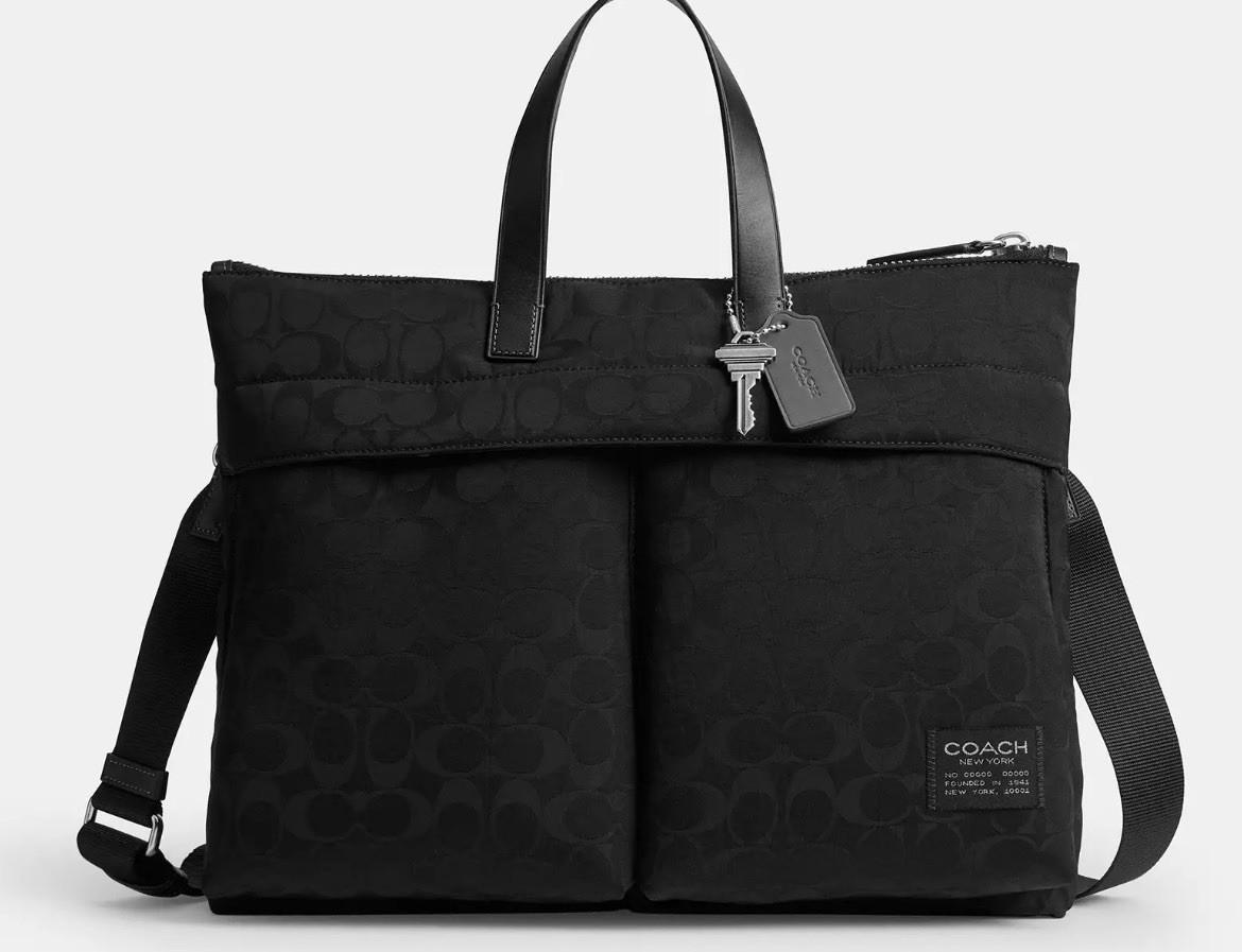 Coach Official Luca Brief Signature Nylon CDV06 BLK Black | eBay