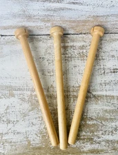 Wood Bobbins Spindles For Crafting Set Of Three Craft Supply 13”
