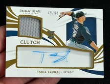 Tarik Skubal /50 Rookie Patch Auto Clearly Clutch 2021 Panini Immaculate CCR-TS