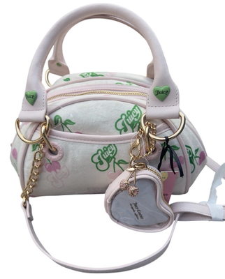 Juicy Couture Retro Juicy Cherry Gelato Satchel Crossbody Bag