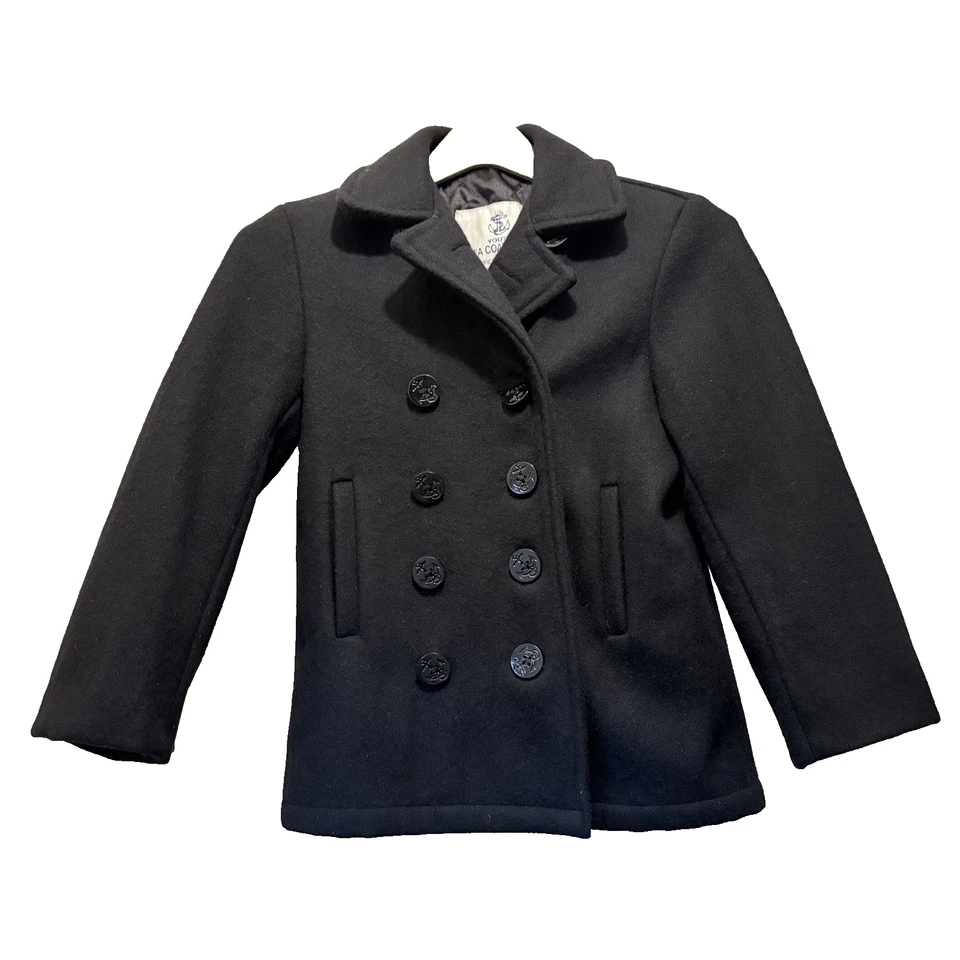 Abrigo Rothco Marina de los Estados Unidos Juvenil Guisante Negro Lana Forro Acolchado Pesado Juvenil Mediano Foto 2 de 4