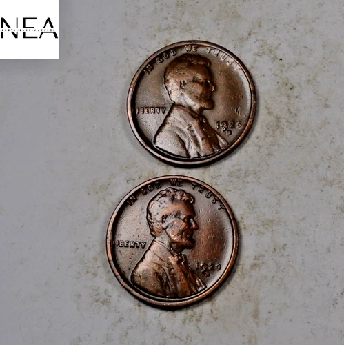 1920-D+1925-S Lincoln Wheat Cent Set/Lot ~ Very Fine VF ~ 2 Coins ~ ZWL44