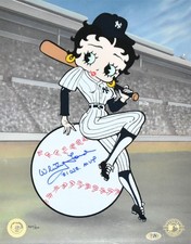 WHITEY FORD HOF NY YANKEES MINT BETTY BOOP SIGNED PHOTO W/ MAB & CJR COA.