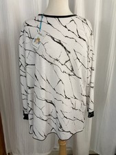 NOBLU Whit & Black Marbled Jersey Tunic Top L-XL NWT Made in USA