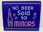 Vintage Original 1950s Cardboard 9 X 11 Blue Sign No Beer Sold to Minors