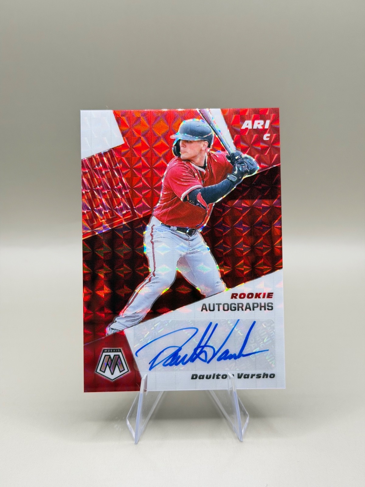2021 Panini Mosaic Daulton Varsho Choice Fusion Prizm RC Auto #RAM-DV DBacks