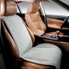 Faux Suede Front Car Seat Cover, Seat Protector, 1 Unit, Light Gray Non-Sli...