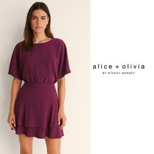 NEW Alice + Olivia Palmira Tie-Back Tiered Dress Size 8