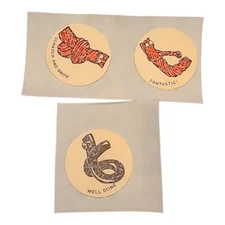 3 Vintage 80s CTP Matte Scratch & Sniff Stickers Licorice Scent *Restored