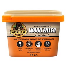 Gorilla All Purpose Wood Filler Natural 16oz Tub Water Resistant Indoor Out