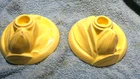 Vintage Nelson McCoy Pottery Pair of Yellow Tulip Bud Candle Holders 1930s