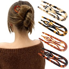 4PCS Prestige French Hair Pins for Women - Tortoise Shell Recycled Hair Pin f...