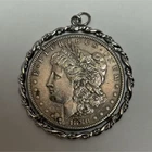 1880 S Morgan Dollar 90% Silver Pendant
