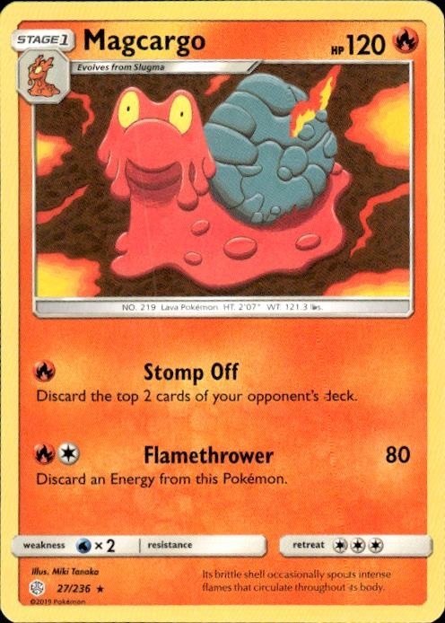Pokemon Magcargo SM - Cosmic Eclipse 27/236 Light Play LP+ or Better