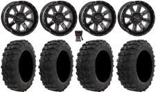 System 3 ST-4 Black 14" Wheels 29" Dual Threat Tires Honda Rincon Rancher
