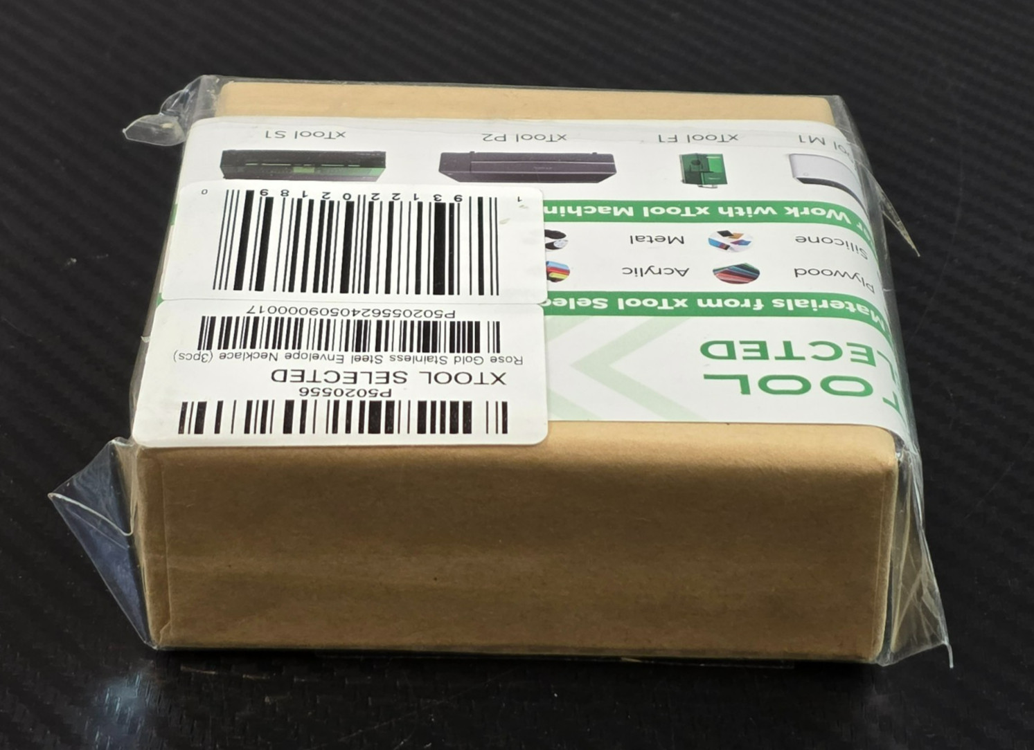 XTool Selected Rose Gold Stainless Steel Envelope Necklace (3 Pieces)