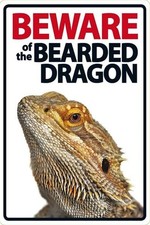 Vintage Tin Metal Signs Home D cor Beware of The Bearded Dragon Rustic Wall Pl