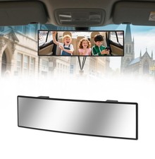 HmmtyRack Rear View Mirror, Chrome Anti-glare Panoramic 10 Inch, Black