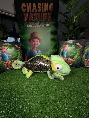 Colour Changing Chameleon Plush Toy   Sequin Reversible Lizard Stuffed Animal