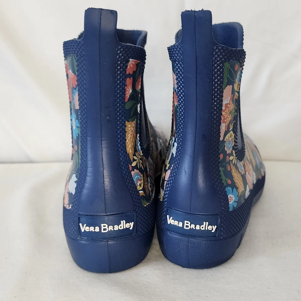 Vera Bradley Botas de Lluvia Florales Tobillo Azul Todas las Prendas Talla 7 Foto 2 de 4
