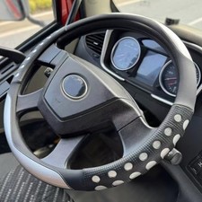 XL Size 17.5-18 in Race Grip Steering Wheel Cover for Semi Truck, Fits RV,