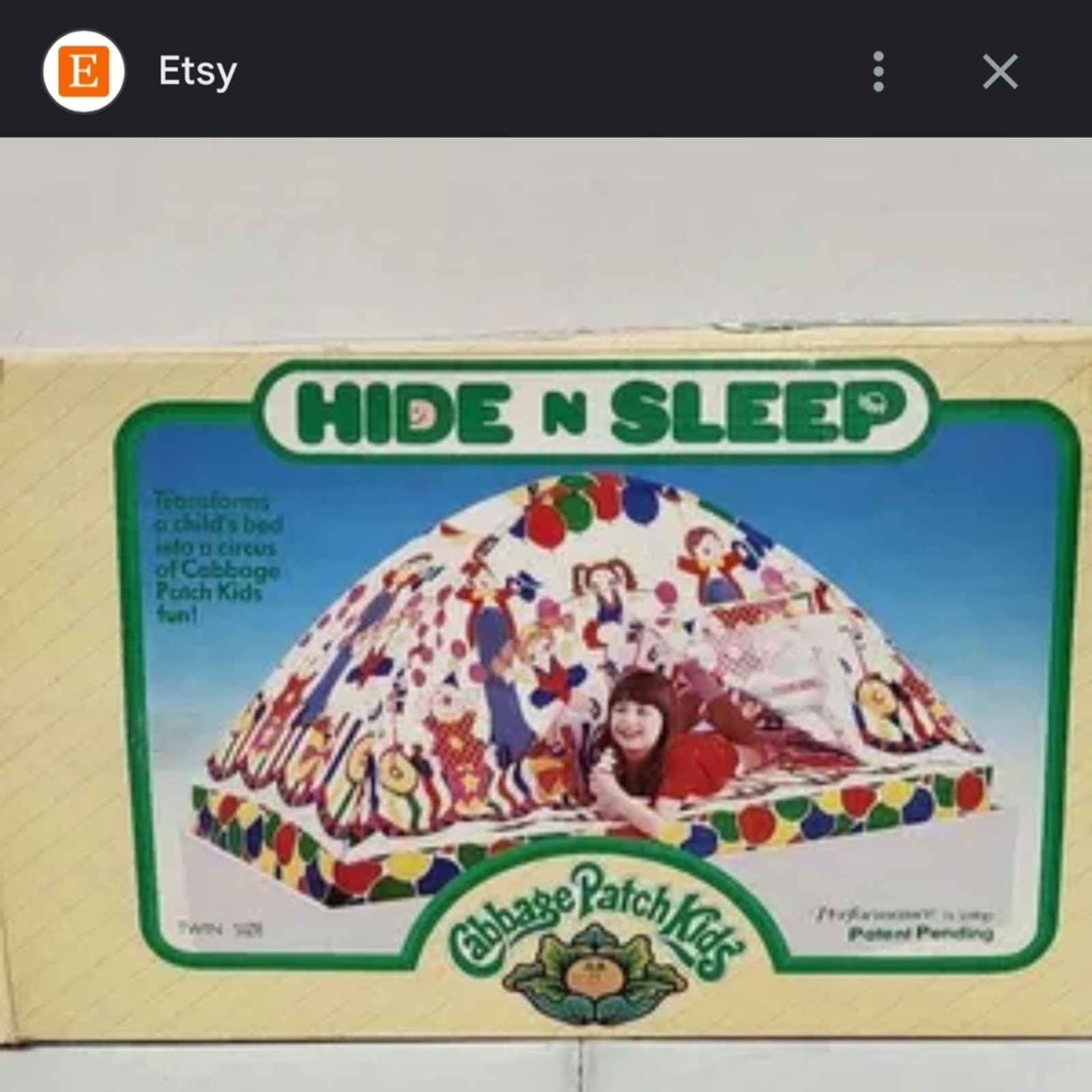 VINTAGE cabbage patch boll Colorful Circus bed Tent 1985