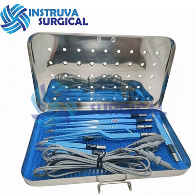 #ad Bipolar Forceps Electro European 9 Pcs Set Cable Reusable With Stainless Box $131.53