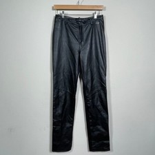 Harley-Davidson Leather Biker Pants Women 8 Black Edgy Rider High Rise Moto