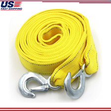Heavy Duty Tow Strap Safety Hooks 2x16.4 13200 Lb Capacity Yellow Shackle Ve
