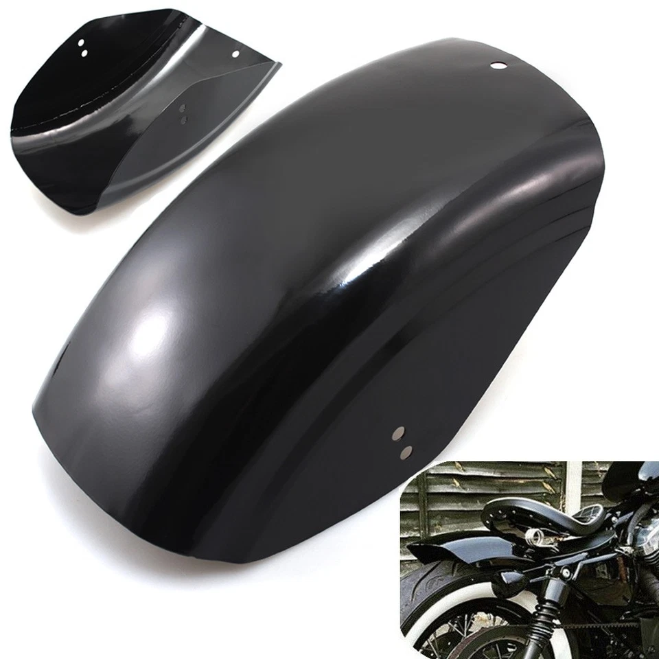 Guardabarros trasero corto negro brillante para Harley Sportster XL 883 1200 Bobber Foto 2 de 4