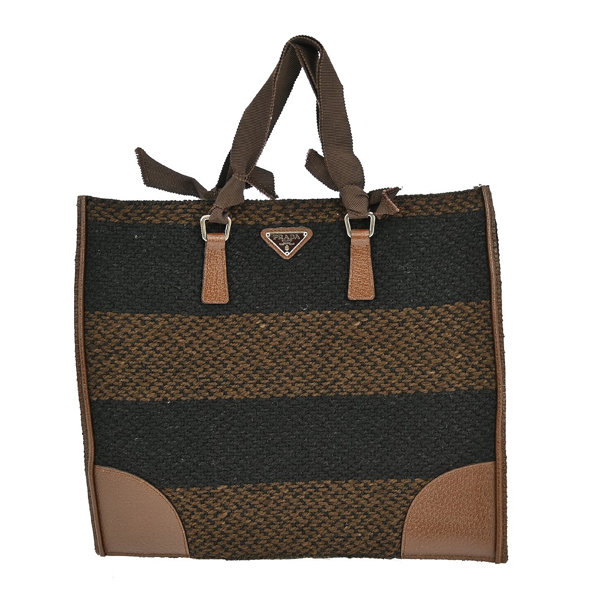 BUYIT Prada Brown Tweed Handbag 43 NQ03292