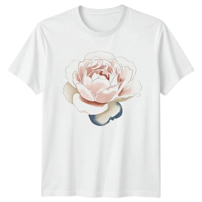 Pfingstrose Blume Floral Herren Damen T-Shirt Aquarell Blüte Grafik Tee