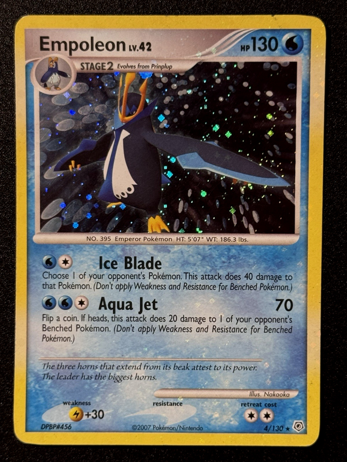 Empoleon 4/130 Diamond & Pearl Pokemon Card Holo Bleed Foil Rare Swirl MP