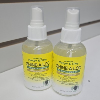 Jamaican Mango &Lime SHINE-A-LOC Moringa Seed Oil Manuka Honey Shine Oil 4oz 2pk