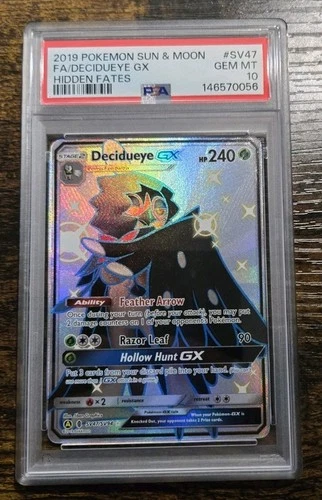 PSA 10 Decidueye GX SV47/SV94 Pokemon Hidden Fates Holo Graded Card
