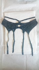 Strapshalter schwarz Leo Gr&ouml;&szlig;e L Strapsg&uuml;rtel neu Strumpfhalter