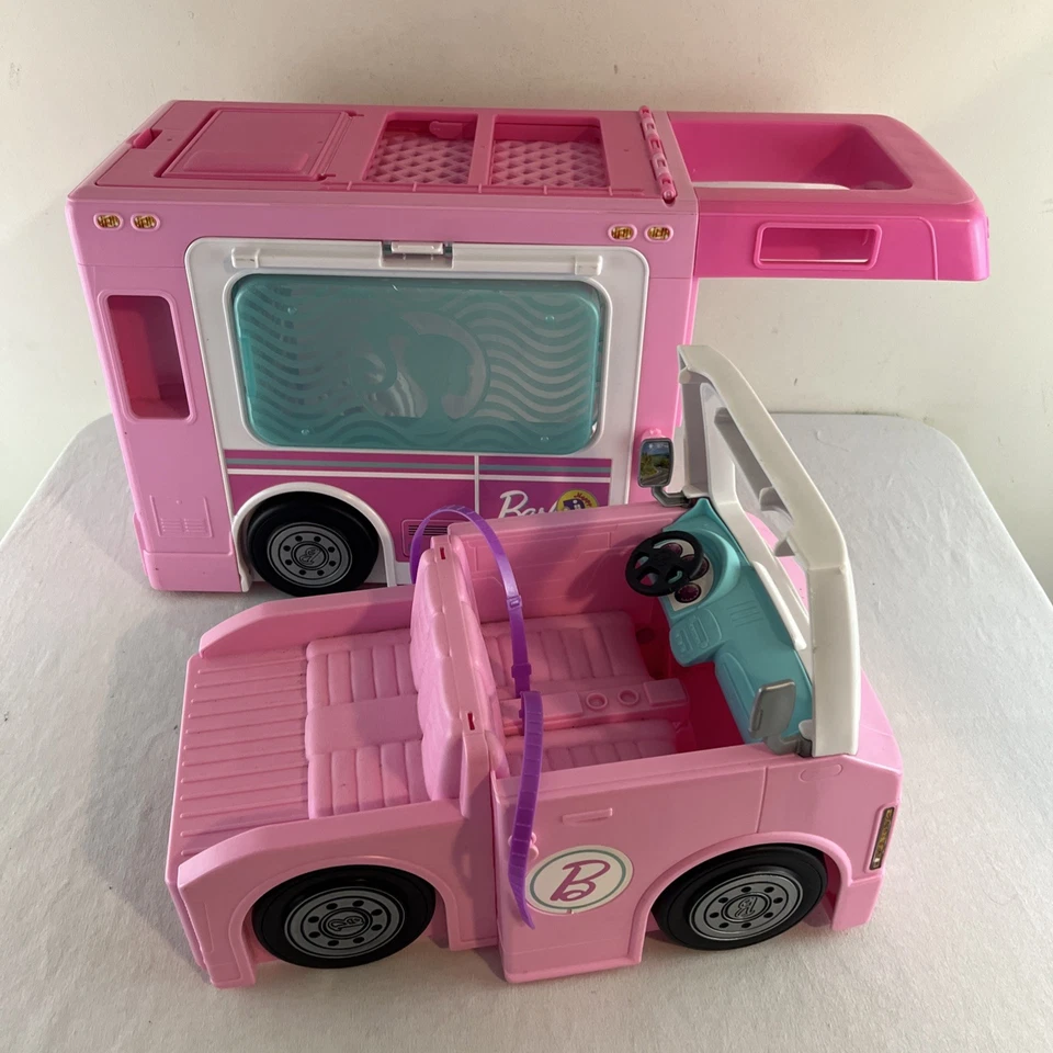 Casa rodante Barbie 3 en 1 Pink Dream Camper vehículo autocaravana Mattel 2019 Foto 3 de 4