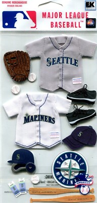 Seattle Mariners 3D Uniform Scrapbook Stickers MLB licensed EK Success